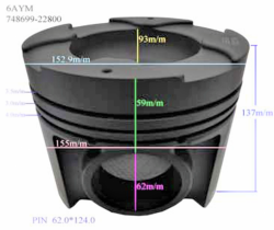 YANMAR 6AYM-WET ETE PISTON 748699-22800